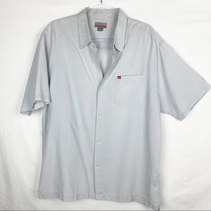 Quiksilver Gray Micro-Check Camp Shirt size XL